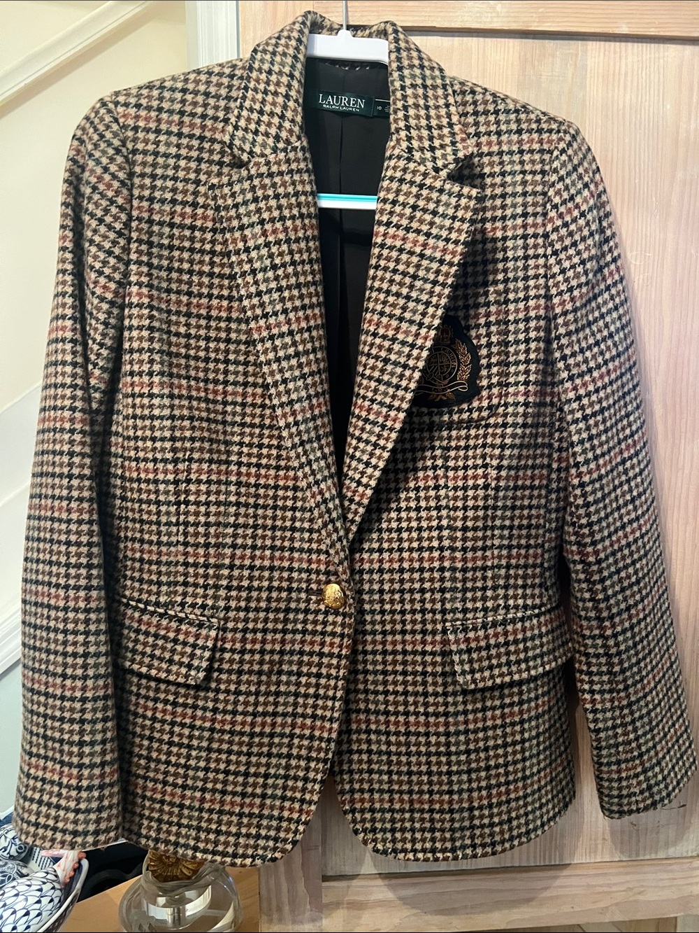 Lauren Ralph Lauren Tweed Blazer with LRL Crest EEEUC - Picture 3 of 14